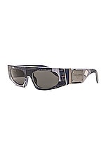 Dolce & Gabbana Rectangular Sunglasses in Denim, view 2, click to view large image.