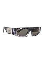 Dolce & Gabbana Rectangular Sunglasses in Denim, view 4, click to view large image.