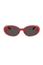 Dolce & Gabbana Oval Sunglasses in Red, view 1, click to view large image.