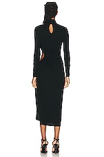Dolce & Gabbana Cut Out Midi Dress In Nero in Nero, view 4, click to view large image.