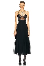 Dolce & Gabbana Long Sheer Dress in Nero, view 1, click to view large image.