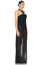 Dolce & Gabbana Halterneck Maxi Dress in Black, view 2, click to view large image.