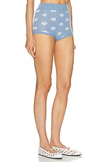 Dolce & Gabbana Monogram Mini Short in Very Light Blue, view 2, click to view large image.