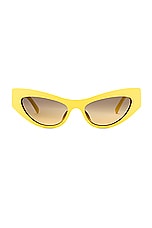 Dolce & Gabbana Cat Eye Sunglasses in Yellow, view 1, click to view large image.