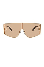 Dolce & Gabbana Shield Sunglasses in Light Gold, view 1, click to view large image.