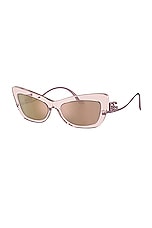 Dolce & Gabbana Cat Eye Sunglasses in Transparent Pink, view 2, click to view large image.
