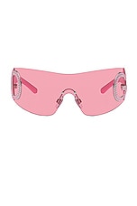Dolce & Gabbana Shield Sunglasses in Pink, view 1, click to view large image.