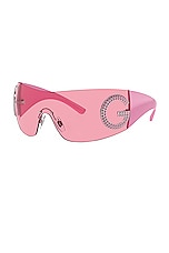 Dolce & Gabbana Shield Sunglasses in Pink, view 2, click to view large image.