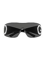 Dolce & Gabbana Shield Sunglasses in Black, view 1, click to view large image.
