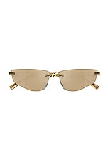 Dolce & Gabbana Oval Sunglasses in Gold, view 1, click to view large image.