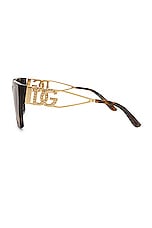 Dolce & Gabbana Square Sunglasses in Havana & Gold, view 3, click to view large image.