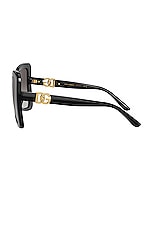 Dolce & Gabbana Square Sunglasses in Black & Grey Gradient, view 3, click to view large image.