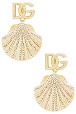 Dolce & Gabbana Shell Earrings in Gold, view 1, click to view large image.