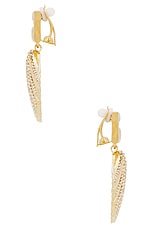 Dolce & Gabbana Shell Earrings in Gold, view 3, click to view large image.