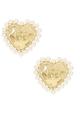 Dolce & Gabbana Logo Earrings in Gold, view 1, click to view large image.