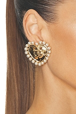 Dolce & Gabbana Logo Earrings in Gold, view 2, click to view large image.