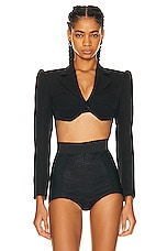 Dolce & Gabbana Cropped Jacket in Nero, view 1, click to view large image.