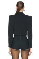 Dolce & Gabbana Cropped Jacket in Nero, view 3, click to view large image.