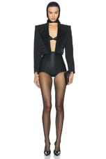 Dolce & Gabbana Cropped Jacket in Nero, view 4, click to view large image.