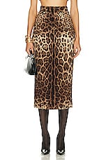 Dolce & Gabbana Pencil Skirt in Leopard, view 1, click to view large image.
