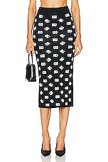 Dolce & Gabbana Patterned Skirt in Nero & Bianco, view 1, click to view large image.