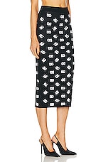 Dolce & Gabbana Patterned Skirt in Nero & Bianco, view 2, click to view large image.