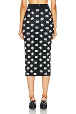 Dolce & Gabbana Patterned Skirt in Nero & Bianco, view 3, click to view large image.