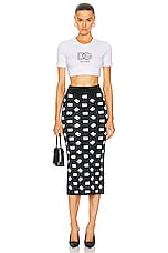 Dolce & Gabbana Patterned Skirt in Nero & Bianco, view 4, click to view large image.