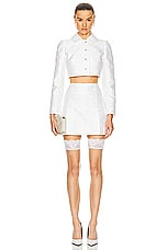 Dolce & Gabbana Tennis Skirt in Bianco, view 4, click to view large image.