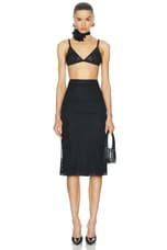 Dolce & Gabbana Lace Pencil Skirt in Nero, view 4, click to view large image.