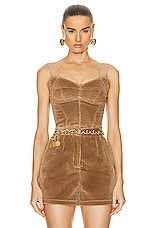 Dolce & Gabbana Sleeveless Corset Top in Sand, view 1, click to view large image.