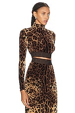 Dolce & Gabbana Long Sleeve Top in Leopard, view 2, click to view large image.