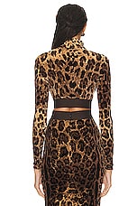 Dolce & Gabbana Long Sleeve Top in Leopard, view 3, click to view large image.
