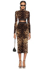 Dolce & Gabbana Long Sleeve Top in Leopard, view 4, click to view large image.