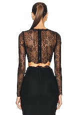 Dolce & Gabbana Cropped Long Sleeve Top in Nero, view 3, click to view large image.
