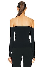 Dolce & Gabbana Strapless Long Sleeve Top in Nero, view 4, click to view large image.