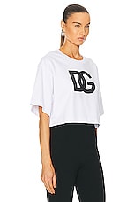 Dolce & Gabbana Large Logo Tee in Bianco, view 2, click to view large image.