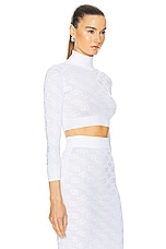 Dolce & Gabbana Sheer Turtleneck Top in Bianco, view 2, click to view large image.
