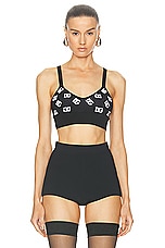 Dolce & Gabbana Patterned Bra Top in Nero & Bianco, view 1, click to view large image.