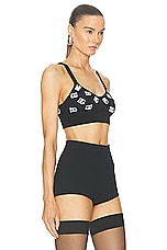 Dolce & Gabbana Patterned Bra Top in Nero & Bianco, view 2, click to view large image.