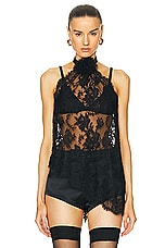 Dolce & Gabbana Lace Halter Top in Nero, view 1, click to view large image.