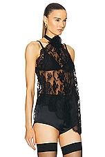 Dolce & Gabbana Lace Halter Top in Nero, view 2, click to view large image.