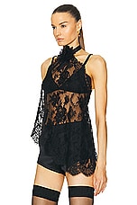 Dolce & Gabbana Lace Halter Top in Nero, view 3, click to view large image.