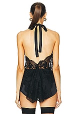 Dolce & Gabbana Lace Halter Top in Nero, view 4, click to view large image.