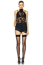 Dolce & Gabbana Lace Halter Top in Nero, view 5, click to view large image.