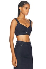 Dolce & Gabbana Denim Bra Top in Black, view 2, click to view large image.