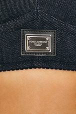 Dolce & Gabbana Denim Bra Top in Black, view 5, click to view large image.