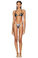 Dolce & Gabbana Triangle Bikini Set in Silver | FWRD