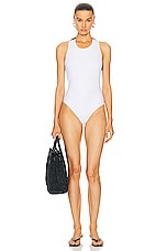 Dolce & Gabbana One Piece Swimsuit in Bianco Ottico, view 2, click to view large image.
