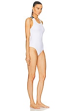 Dolce & Gabbana One Piece Swimsuit in Bianco Ottico, view 3, click to view large image.